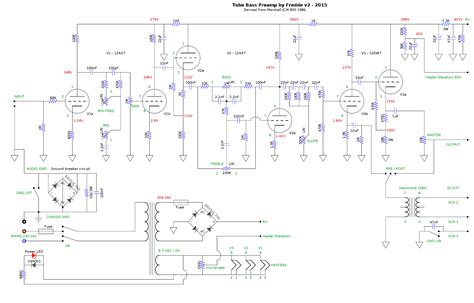 Bass Guitar PreAmp Schematic