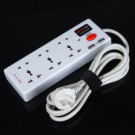 Multi Function 6 Outlet & 2 USB Charger Port Power Strip Circuit ...