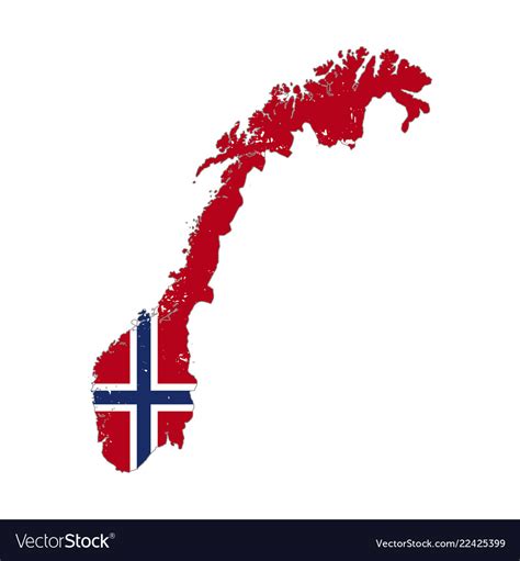 Norway country silhouette with flag on background Vector Image