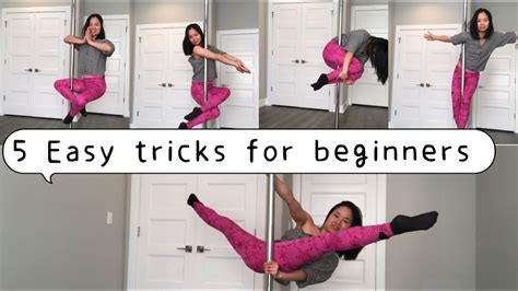 5 Easy pole tricks for beginners | Pole moves you should know #poledance #poletricks # ...