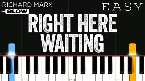 Richard Marx - Right Here Waiting | SLOW EASY Piano Tutorial - YouTube