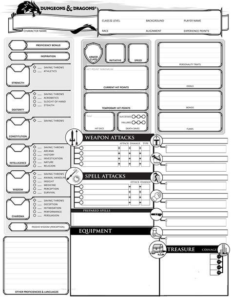 Dungeons And Dragons Printable Character Sheet