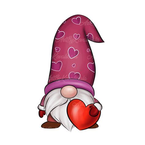 Valentine Gnome PNG, Gnome Clipart, Valentines Day Clipart, Digital Download - Etsy