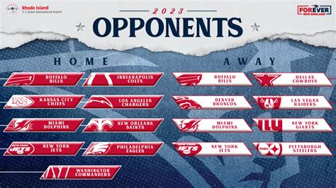 Patriots set 2023 opponents