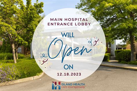 Island Health’s Main Hospital Entrance Lobby Reopens December 18 - Island Health