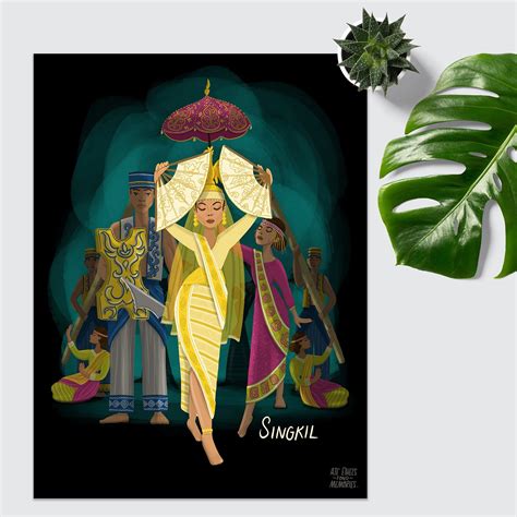 Singkil Filipino Folk Dance Filipino Art Tagalog Illustration Philippines Singkil Dancers - Etsy