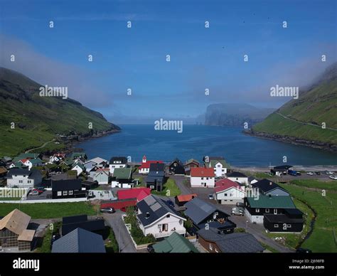 Aerial view of Tjornuvik, Streymoy Island, Faroe Islands, Denmark, Europe Stock Photo - Alamy