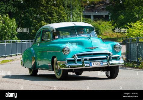 Classic car, a 1950 Chevrolet De Luxe during a meeting for historic ...