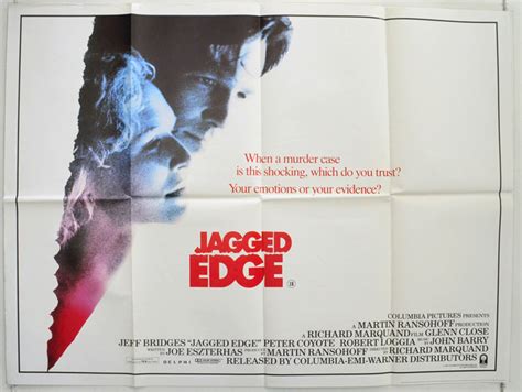 JAGGED EDGE (1985) Original Cinema Quad Movie Poster - Glenn Close, Jeff Bridges | eBay