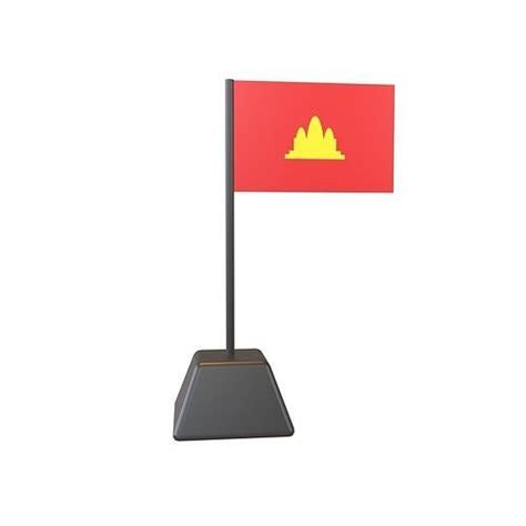 3D model Flag of Democratic Kampuchea 1976 v1 001 VR / AR / low-poly ...