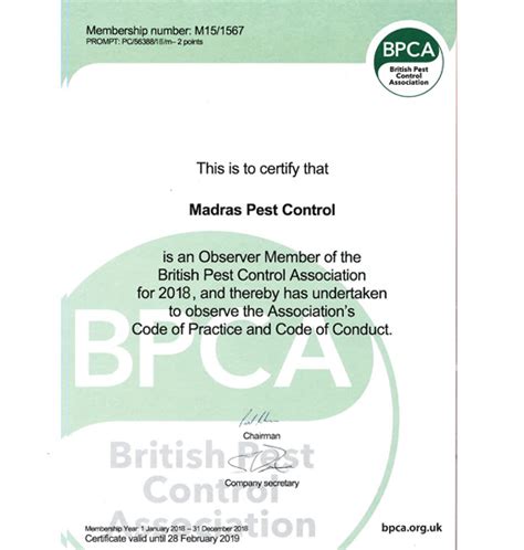 Al Saif Pest Control - Certificate