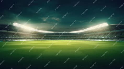 Premium AI Image | Cricket stadium in lights and flashes Generative ai