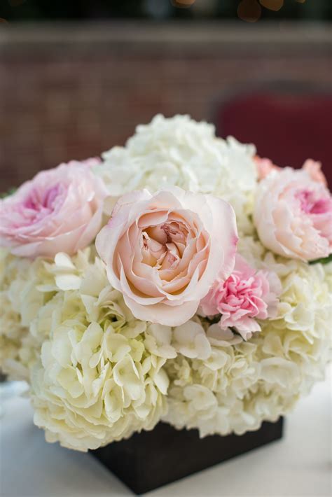 Rose, Carnation, Hydrangea Centerpieces