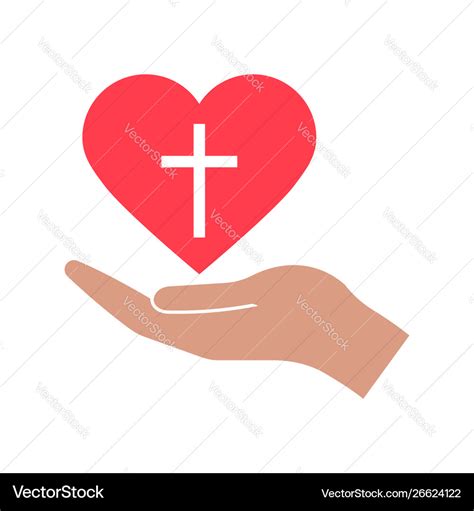 Jesus love sign heart and hand icon isolated Vector Image