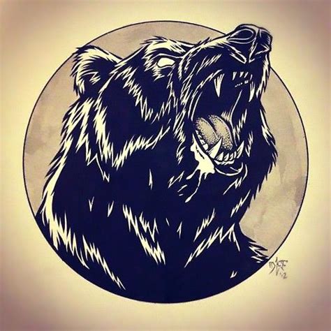 Head of Grizzly Bear Tattoo Design