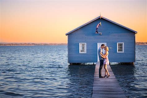 One of Perth's most famous pre-wedding and wedding photography location - the blue boathouse ...