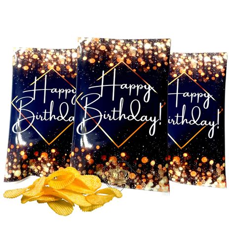 Happy Birthday Chip Bag Printable Chip Bag Birthday Chips Bag Black ...