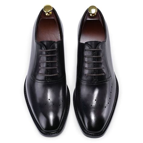 Hand Painted Leather Oxfords- Dark Gray- 7 CM/2.76 Inches Taller - Locaka