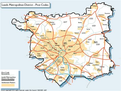 Useful map of Leeds showing areas & postcodes | Tattoo to b done ...