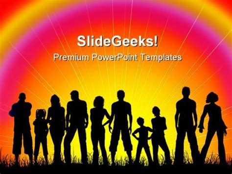 Crowd Of People PowerPoint Backgrounds And Templates 0111