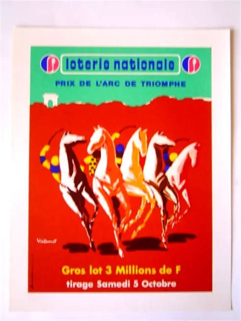 AFFICHE ANCIENNE 1974 : PRIX ARC DE TRIOMPHE - COURSE CHEVAUX / dessin VILLEMOT EUR 45,00 ...