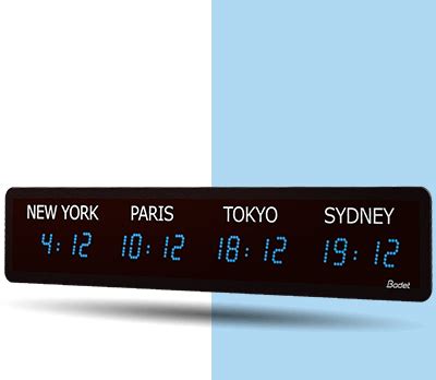 Multiple time zone clock: World Style LED clock