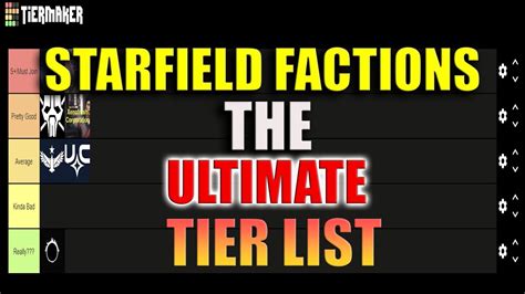 Starfield Faction Tier List |All Factions Ranked - YouTube