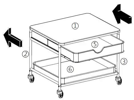 seville classics WEB721 Under the Desk Storage-Printer Cart Instruction ...