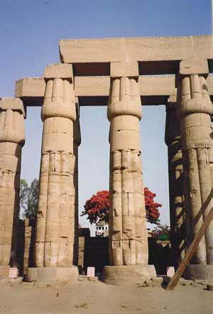 Royalty Free Pictures of Columns at Luxor with Cross Piece