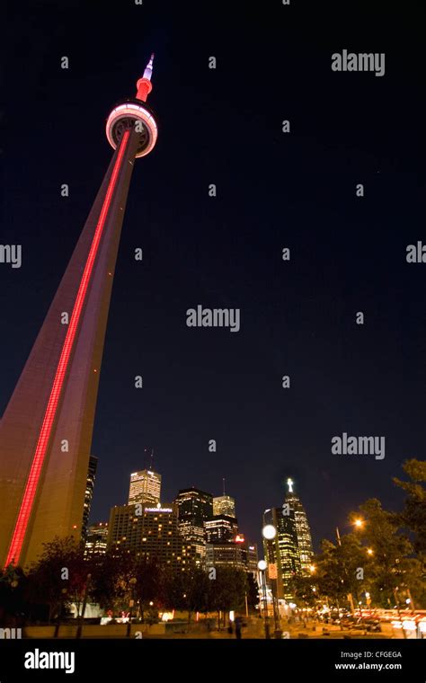 CN Tower and Skyline at Night, Toronto, Ontario Stock Photo - Alamy