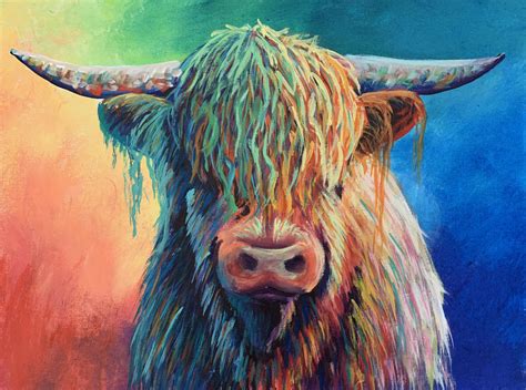 Paint a Rainbow Highland Cow