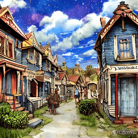 Victorian Village Graphic · Creative Fabrica