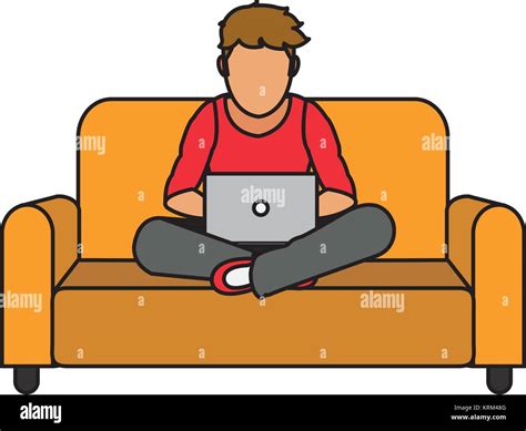 Boy with laptop design Stock Vector Image & Art - Alamy