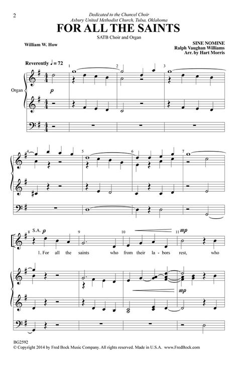 For All The Saints Sheet Music by Hart Morris (SKU: 00125120) - Stanton ...