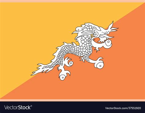 Bhutan flag Royalty Free Vector Image - VectorStock