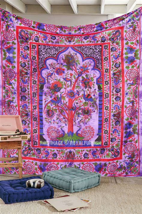 Queen Purple Tree Of Life Hippie Tapestry Wall Hanging Decor Art ...