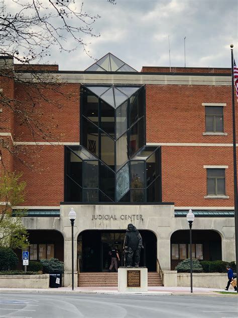 Entryway of Frederick County Courthouse in Winchester, Virginia. Paul Chandler April 2019 ...