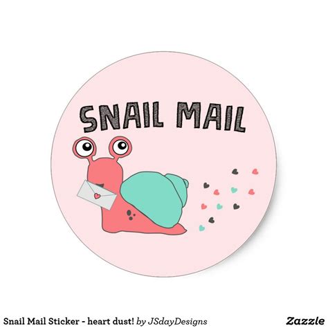 Snail Mail Sticker - heart dust! | Zazzle.com | Snail mail, Cute stickers, Digital sticker