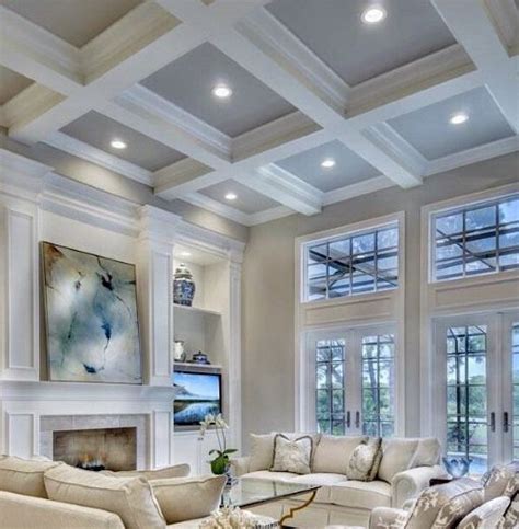 Top 50 Best Coffered Ceiling Ideas - Sunken Panel Designs | Home ceiling, Living room ceiling ...