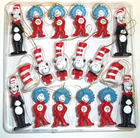 Dr. Seuss The Cat in the Hat Figurine Ornaments, Set of 18 ($4.97) | Seuss, Birthday cards for ...