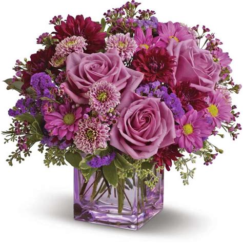 Purple Birthday Flowers Images : B52 Free Delivery Baby S Breathes With Cotton Flowers Bouquet ...