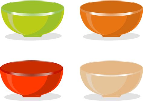 Set of empty glass soup bowls 18137303 PNG