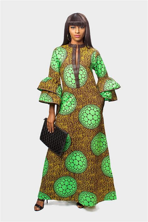 Robe longue imprimée africaine, robe longue Ankara, caftan Ankara, robe - Afrikrea