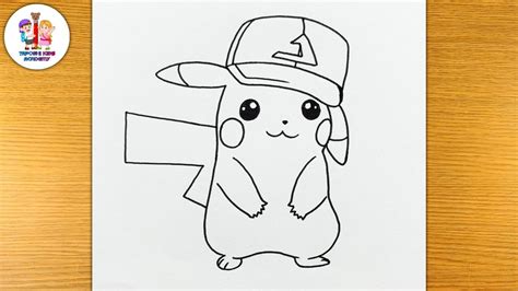 HOW TO DRAW PIKACHU WITH ASH'S HAT - YouTube