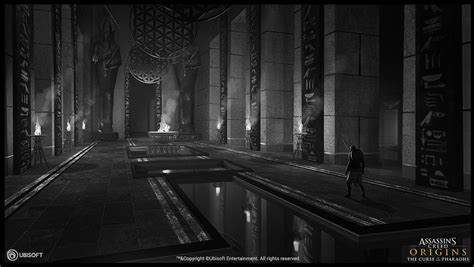 ArtStation - Sketch - temple interior, Erin Abeo | Interior concept art, Temple, Sci fi concept art