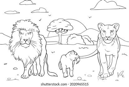 Lion Family Coloring Pages