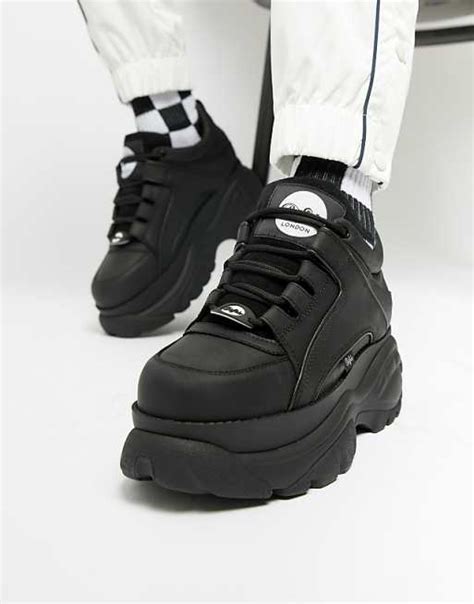 Buffalo classic chunky sole sneakers in black | ASOS