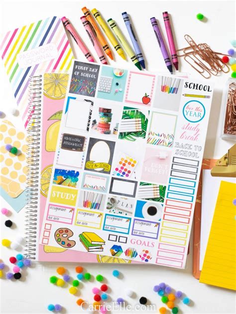 Printable Back-to-School Planner Stickers - Carrie Elle