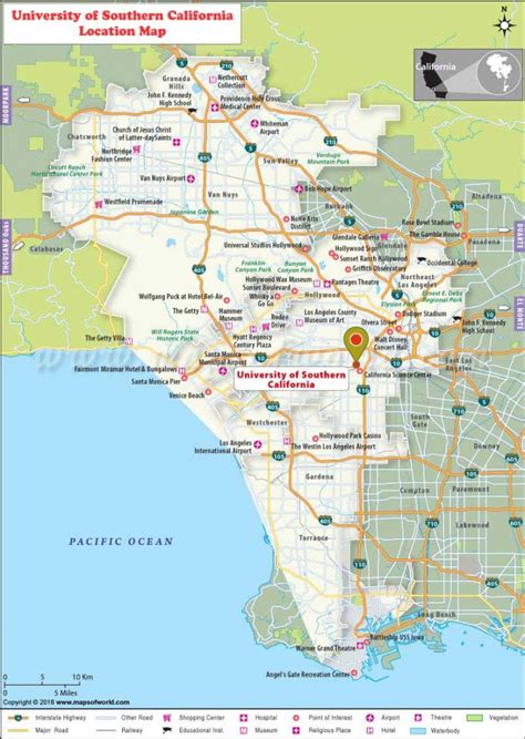 University Of Southern California (Usc), Los Angeles: Where Is - Duarte California Map ...