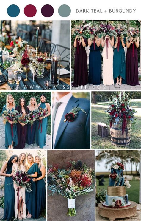 22 Dark Teal and Burgundy Wedding Ideas for Fall 2022 | Wedding color ...